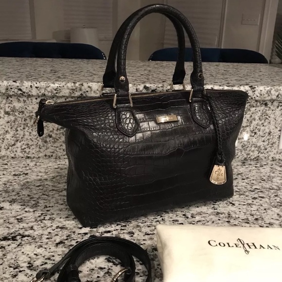 ✨SOLD!✨Cole Haan NWT! RARE Leather Croc Speedy Bag - Picture 2 of 8